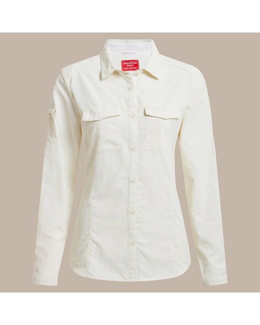 Craghoppers White Nosilife Adventure Iii Quick-Drying Shirt