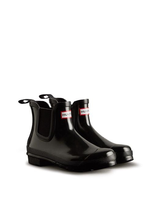 Hunter Black Original Chelsea Gloss Boot