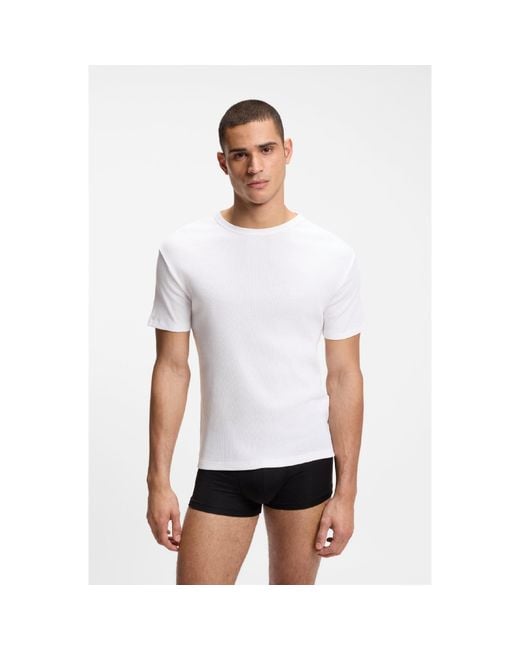 HUGO White Tshirtrn 2P Rib for men