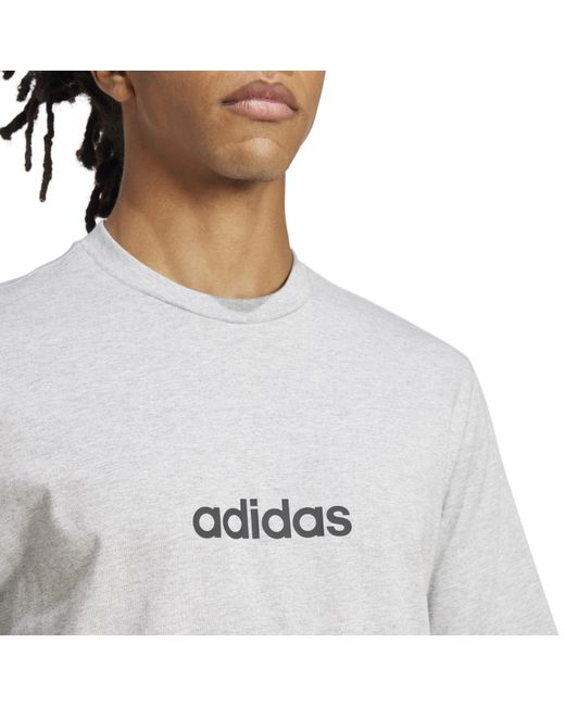 Adidas Gray Essentials Single Jersey Logo T-Shirt for men