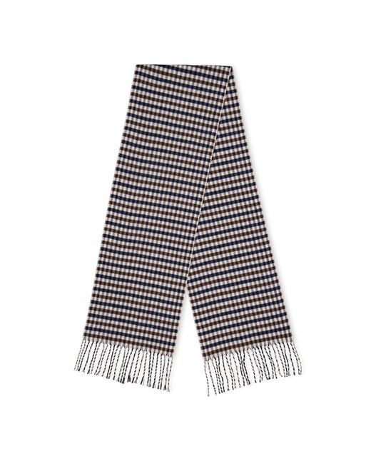 Aquascutum Blue Check Knit Scarf for men