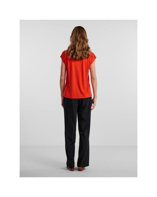 Pieces Orange Regular Fit Knitted T-Shirt