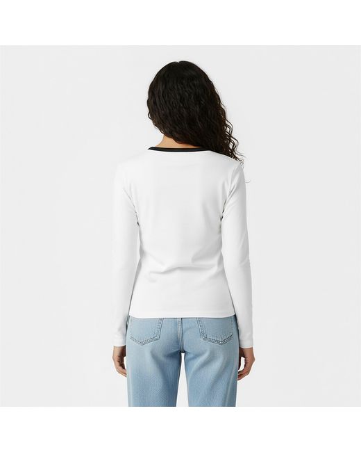 Jack Wills White Jack Trinkey Long Sleeve Ringer T-Shirt