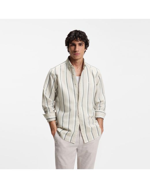 Boss Gray Striped Shirt for men
