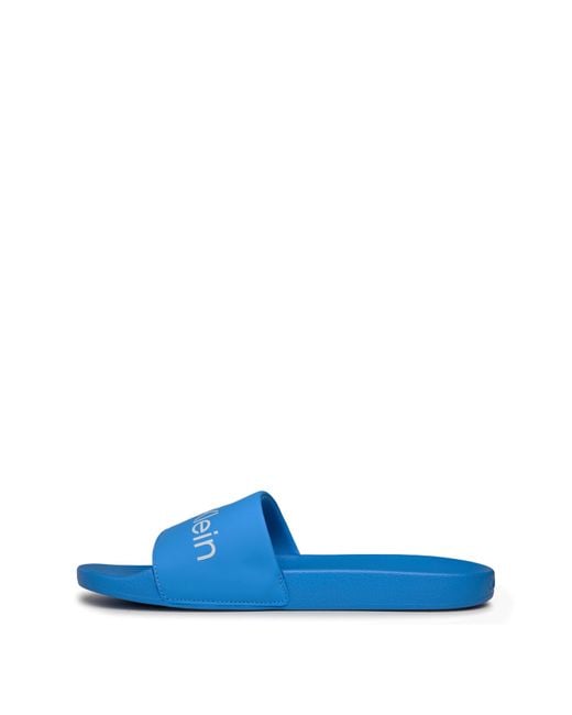 Calvin Klein Blue Pool Logo Sliders for men