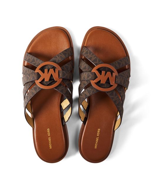 MICHAEL Michael Kors Brown Erika Flat Sandals