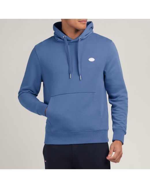 Eden Park Blue Plain Hooded Sweatshirt for men
