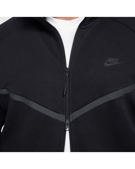 Nike Black Sportswear Tech Fleece Windrunner Full-zip Hoodie Cotton/polyester 50% Sustainable Blends for men