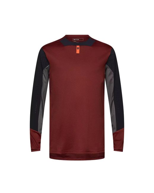 Fox Red Defend Long Sleeve Jersey for men