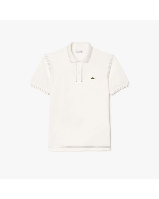 Lacoste White Classic Fit L.12.12 Heavy Piqué Polo for men