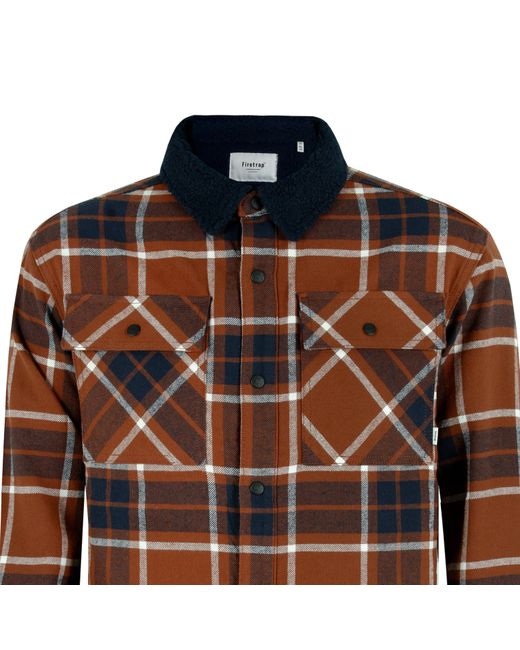 Firetrap Brown Borg Check Overshirt for men