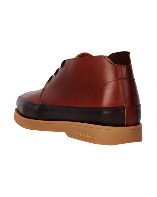 Paul Smith Brown Crane Leather Chukka Boots for men