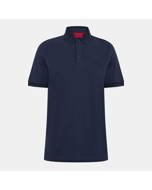 HUGO Blue Short Sleeve Breathable Stretch Polo Shirt for men