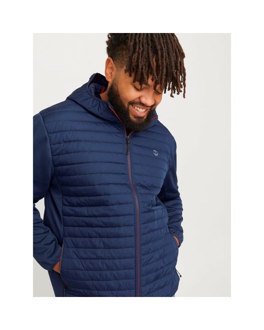 Jack & Jones Blue Lightweight Quilted Weather-Resistant Puffer Jacket for men