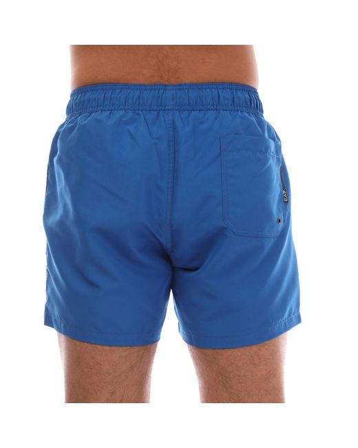 EA7 Blue Logo Tape Swim Shorts for men