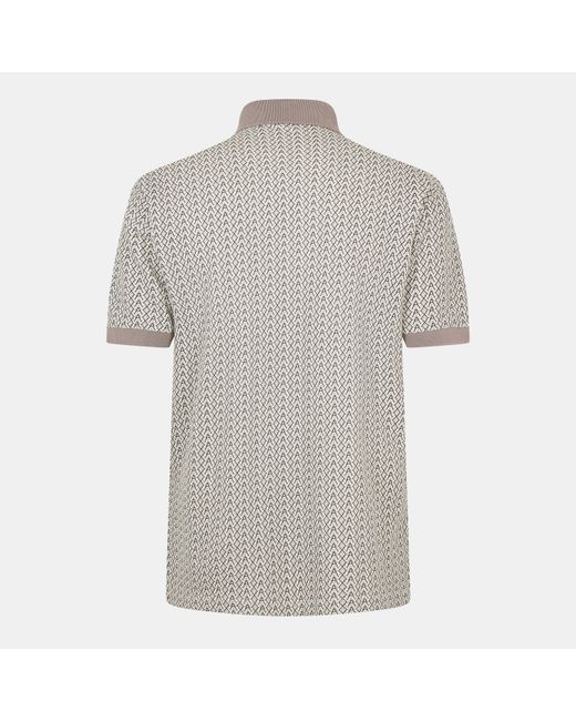 ARMANI EXCHANGE Gray Ax All Over Print Short Sleeve Polo Shirt for men
