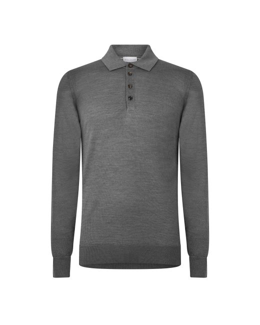 Pal Zileri Gray Pal Knitted Polo Sn64 for men
