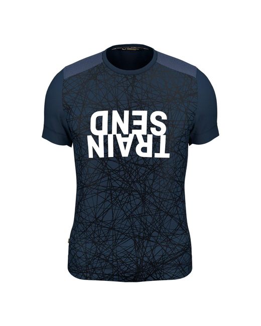 Salewa Blue Short-Sleeve Performance Gym Top for men