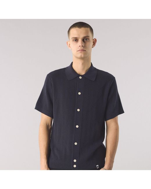 Pretty Green Blue Short-Sleeve Plain Shirt for men