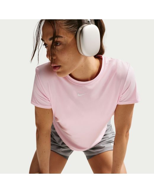 Nike Pink Dri-Fit One Standard Fit Short-Sleeve Top
