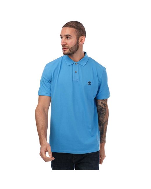 Timberland Blue Pique Short Sleeve Polo for men
