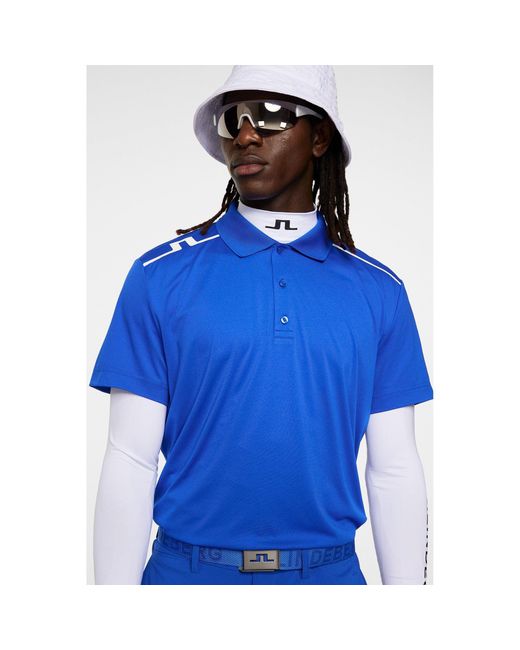 J.Lindeberg Blue Jlg Lionel Short-Sleeve Performance Polo Shirt for men