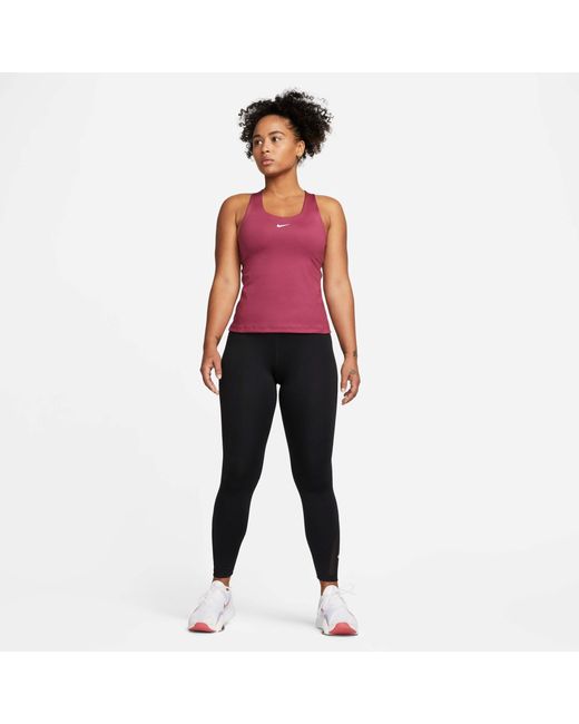 Nike Red Swoosh Medium-Support Padded Sports Bra Tank