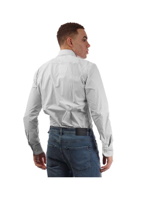 Boss Gray P Hank Kent Long Sleeve Oxford Shirt for men