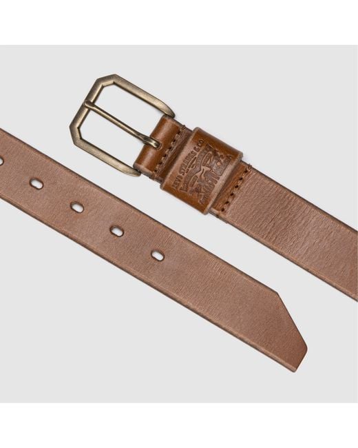 Levi's Brown Wide Loop Two Horse Belt Tobac for men