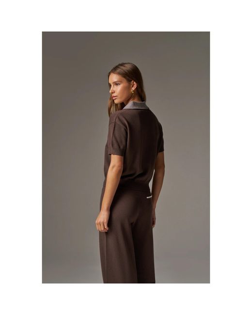 The Couture Club Brown Short-Sleeve Polo Shirt