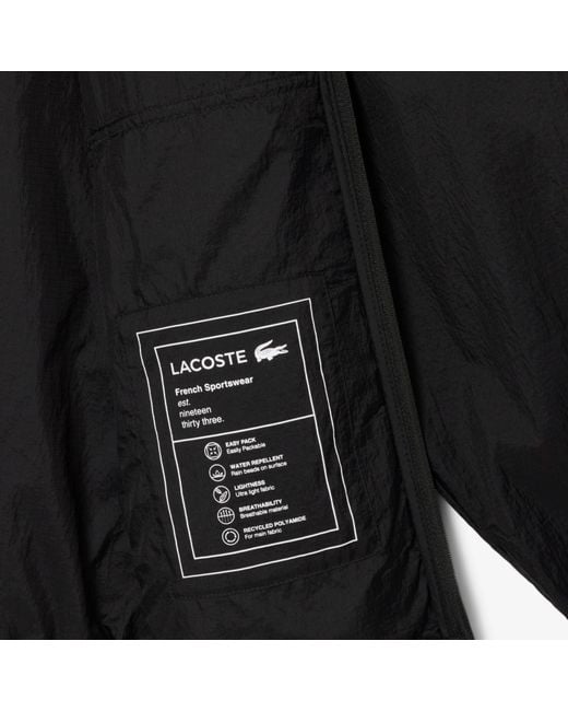 Lacoste Black Rainjacket for men
