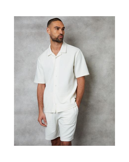 Threadbare Gray Embley Short-Sleeve Patterned Shirt for men