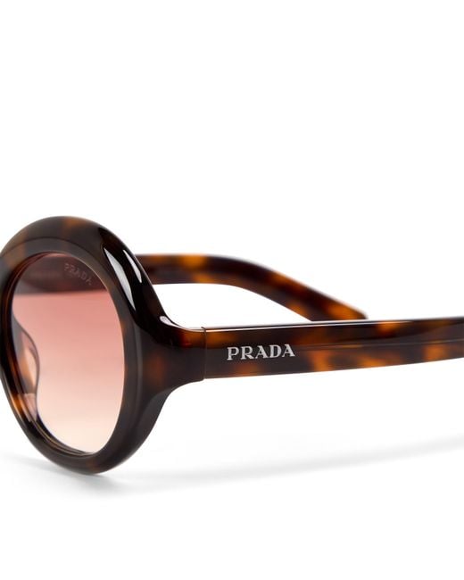 Prada Brown 0Pr D08Su Round Sunglasses