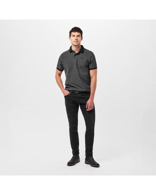 Barbour Gray Sports Polo Mix Shirt for men