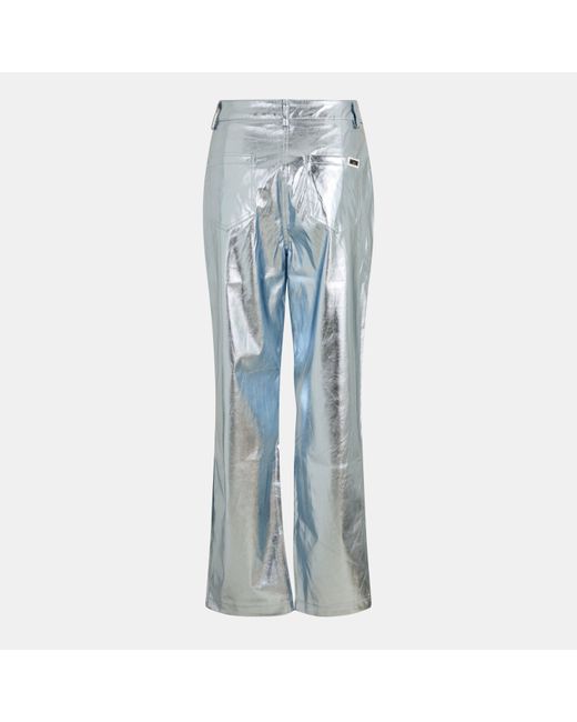 Amy Lynn Blue Leather/Pu Leather Trousers