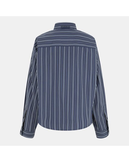 Balenciaga Blue Semi Fitted Long Sleeve Patterned Shirt