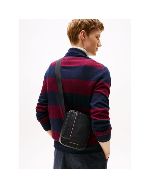 Tommy Hilfiger Black Central Mini Reporter Bag for men
