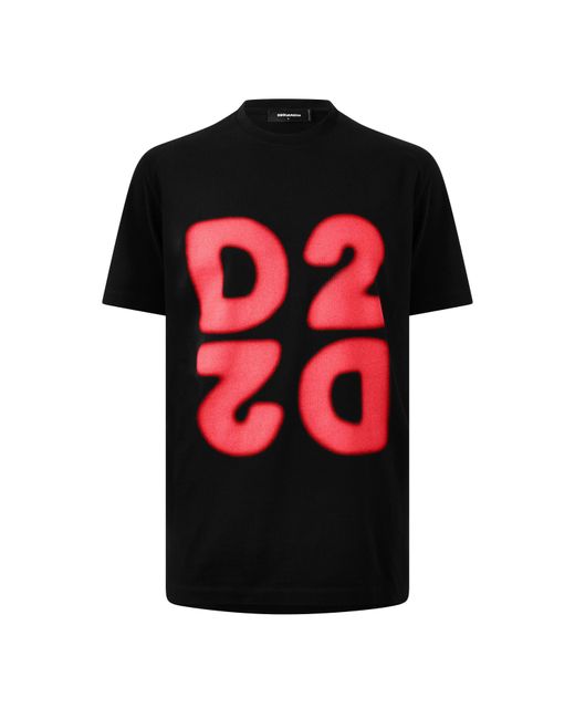 DSquared² Black Dsq D2 Logo Tee Sn64 for men