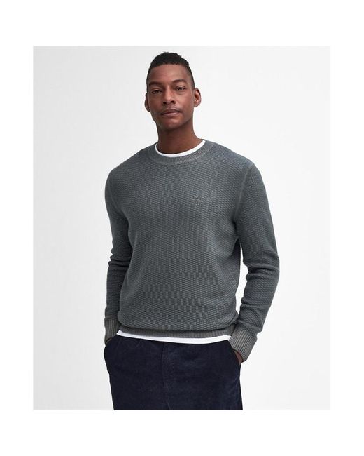 Barbour Gray Aston Crew Neck Jumper for men