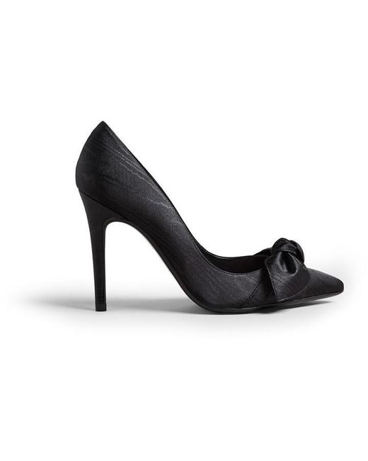 Ted Baker Black Hyana Moire Satin Bow Court Shoes