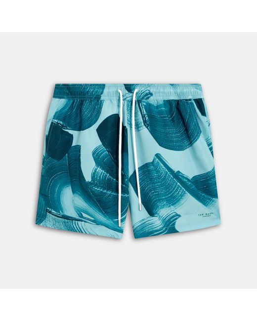 Ted Baker Blue Printed Swim Short for men
