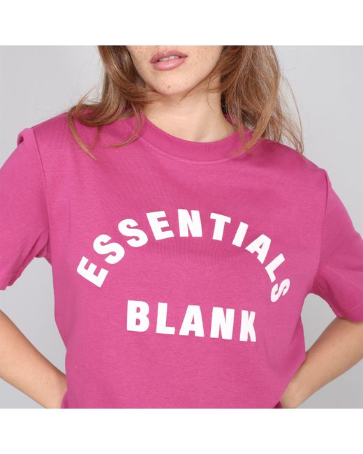 Blank Essentials Pink Blank Arched Print Puff T-Shirt Ladies
