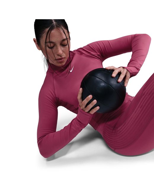 Nike Pink Long Sleeve Performance Gym Top