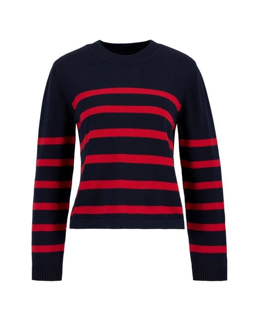 Barbour Red Fern Striped Crew Neck Jumper