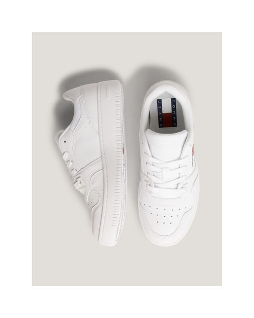 Tommy Hilfiger White Essential Retro Basketball Trainers