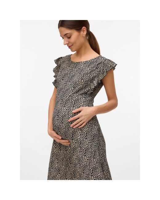 Mama.licious Gray Mama Mleveline Mini Dress