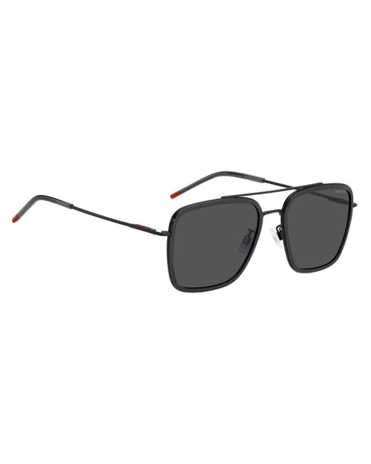 HUGO Black Square Aviator Sunglasses for men