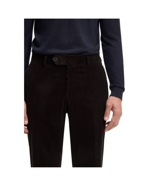 Boss Black X Beckham Striped Pleat-Front Trousers for men