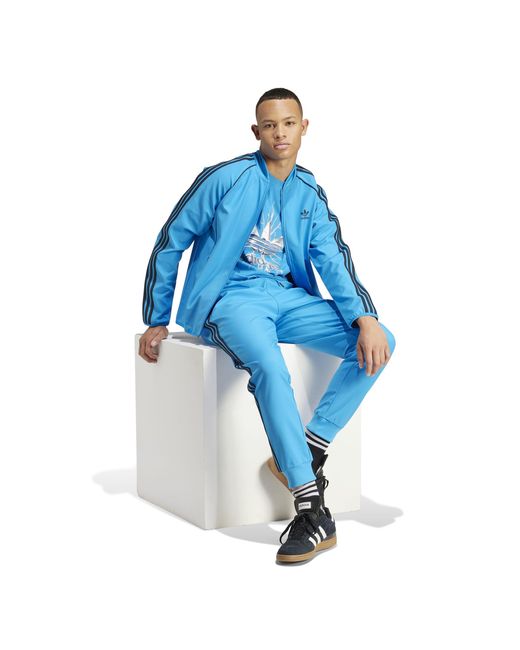 Adidas Originals Blue Sst Bonded Track Top for men