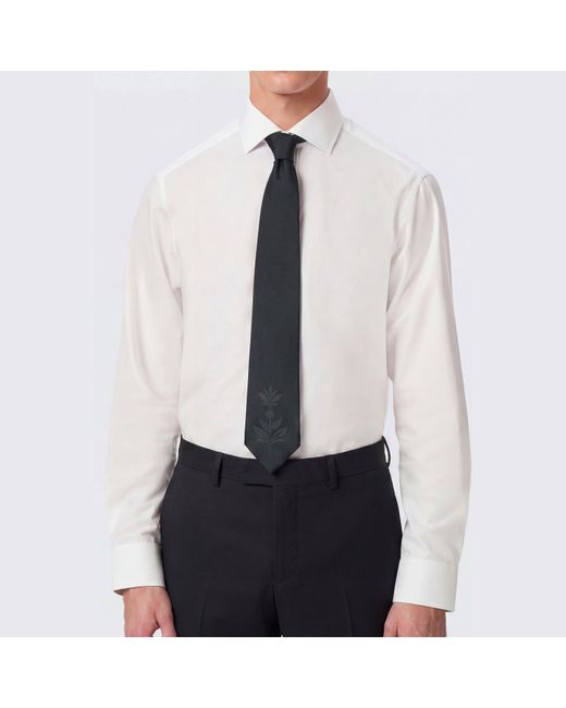 Twisted Tailor Black Atticus Floral Placement Tie for men